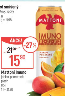 Ochucená voda Mattoni Imuno