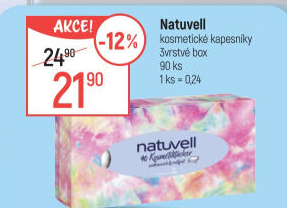 Papírové kapesníčky 3vrstvé Natuvell - box
