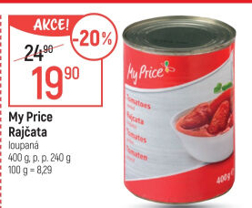 Rajčata loupaná My Price