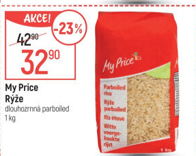Rýže dlouhozrnná parboiled My Price