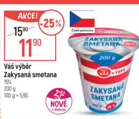 Zakysaná smetana 15% Váš Výběr