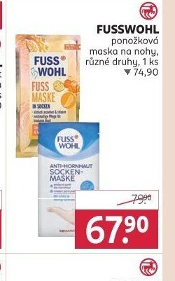FUSSWOHL ponožková maska na nohy, různé druhy, 1 ks