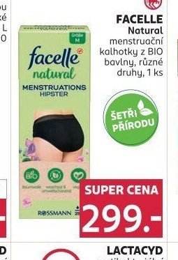 FACELLE Natural menstruační kalhotky z BIO bavlny, různé druhy, 1 ks