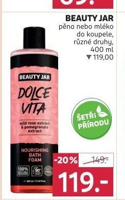 BEAUTY JAR pěna nebo mléko do koupele