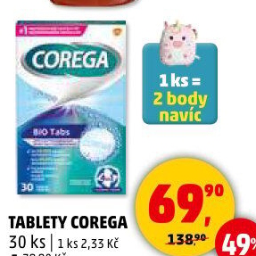Antibakteriální tablety na zubní protézy Corega