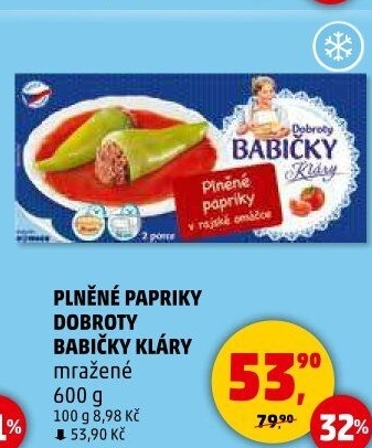 Papriky plněné v rajské omáčce mražené Dobroty babičky Kláry