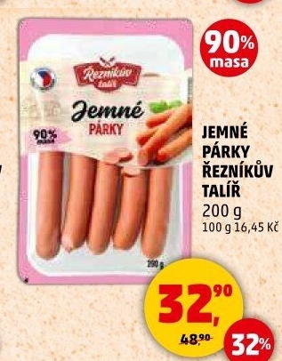 Párky jemné Řezníkův talíř