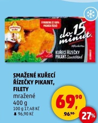 Řízečky kuřecí smažené mražené Pikant Vodňanské kuře