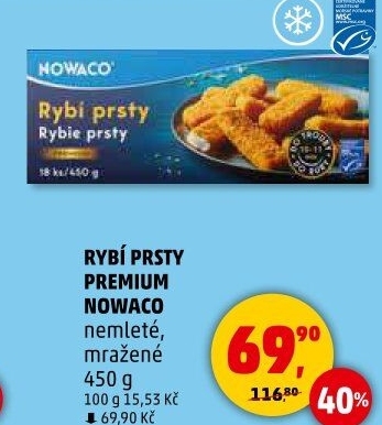 Rybí prsty nemleté mražené Nowaco Premium