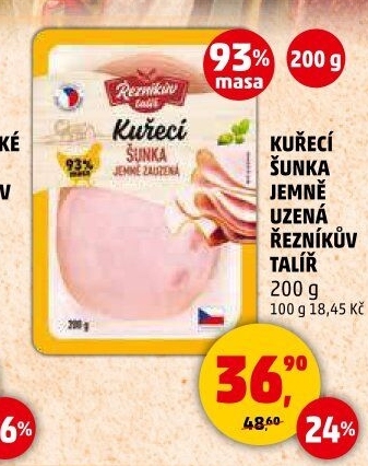 Šunka kuřecí jemně uzená Řezníkův talíř