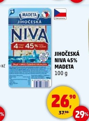 Sýr Niva Jihočeská 45% Madeta