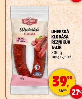 Uherská klobása Řezníkův talíř