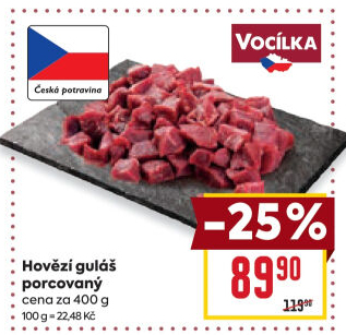 Hovězí maso na guláš Vocílka