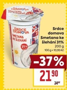 Smetana ke šlehání 31% Srdce domova