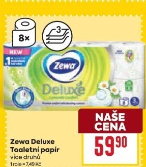 Toaletní papír 3vrstvý Deluxe Zewa - BILLA akcniletaky.com