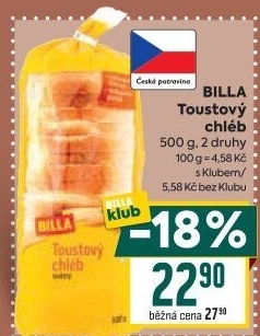 Toustový chléb Billa
