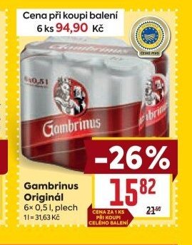 Gambrinus Originál 6x 0,5 l