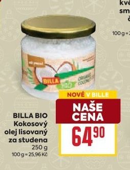 BILLA BIO Kokosový olej lisovaný za studena 250 g