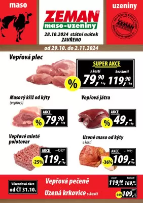 akční leták ZEMAN maso - uzeniny 29.10.2024-2.11.2024