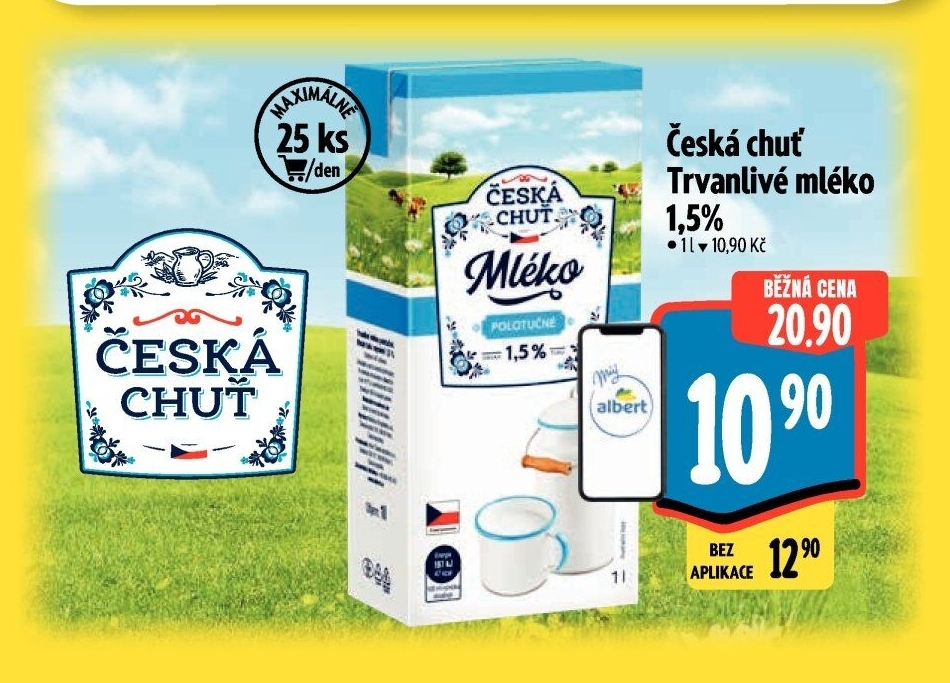 Mléko trvanlivé Česká chuť - 1,5% polotučné