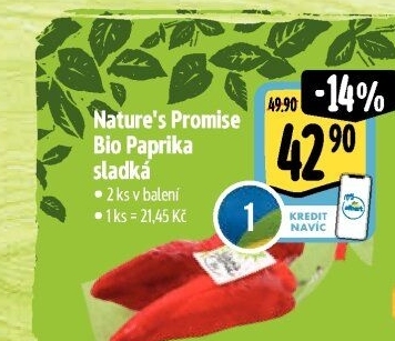 Paprika červená bio Nature'