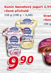 Ochucený jogurt sametový Mlékárna Kunín