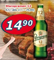Pivo světlý ležák 12° Staropramen