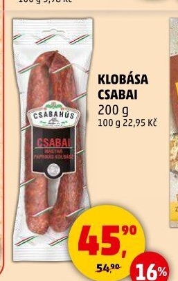Čabajská klobása Csabai Csabahús