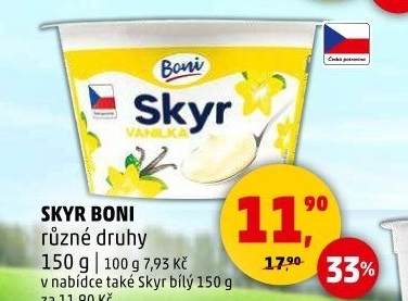 Dezert zakysaný ochucený Skyr Boni