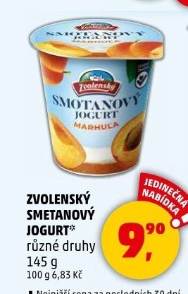 Jogurt smetanový ochucený Zvolenský