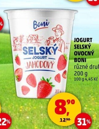 Ochucený jogurt selský Boni