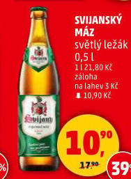 Pivo světlý ležák 11° Svijanský Máz Svijany