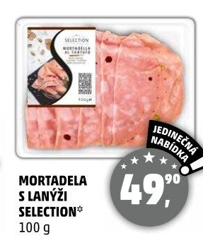 Salám Mortadella s lanýži Selection