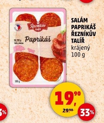 Salám Paprikáš Řezníkův talíř