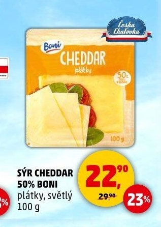 Sýr Cheddar 50% Boni