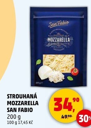 Sýr Mozzarella strouhaná San Fabio