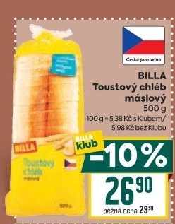 Toustový chléb Billa