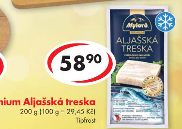 Aljašská treska filé bez kosti mražené Premium Mylord