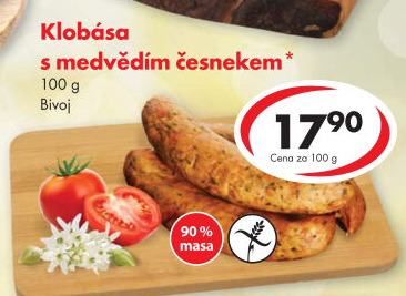 Klobása s medvědím česnekem Bivoj