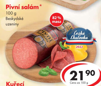 Salám pivní Beskydské uzeniny Chodura