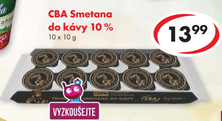 Smetanky do kávy CBA