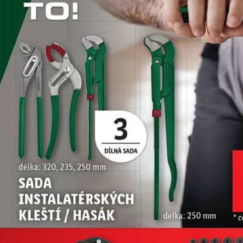 PARKSIDE Sada instalatérských kleští / hasák