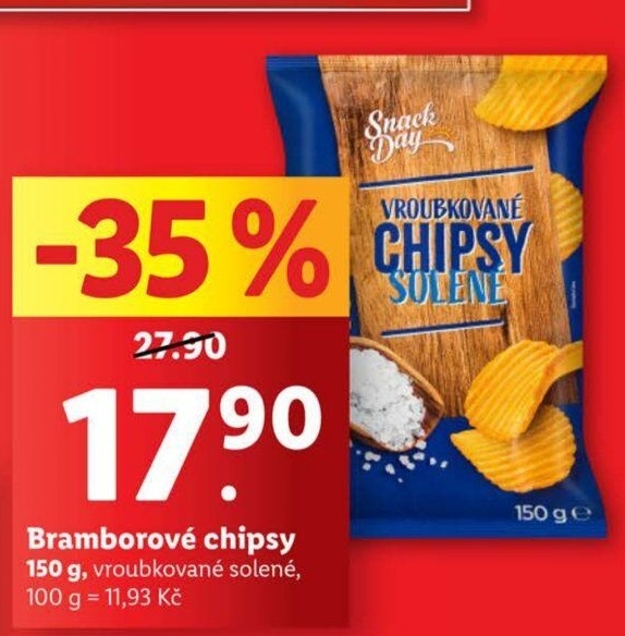 Chipsy vroubkované Snack Day