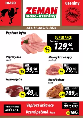 akční leták ZEMAN maso - uzeniny 4.11.2024-9.11.2024