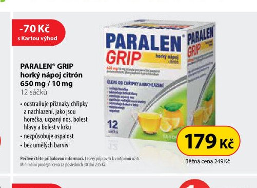 PARALEN GRIP horký nápoj citrón 650 mg/10 mg