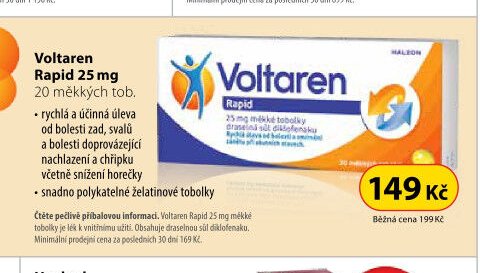 Voltaren Rapid 25 mg 20 měkkých tob.