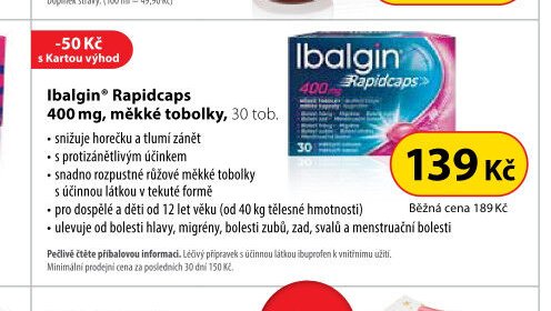 Ibalgin Rapidcaps 400 mg, měkké tobolky, 30 tob.