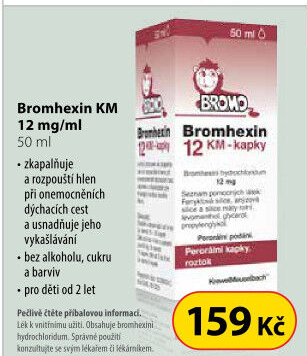 Kapky k léčbě dýchacích cest Bromhexin Krewel