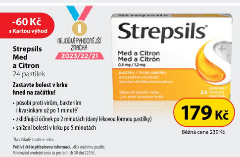 Pastilky proti bolesti v krku Strepsils