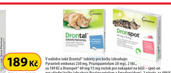 Tablety pro kočky na odčervení flavour Drontal